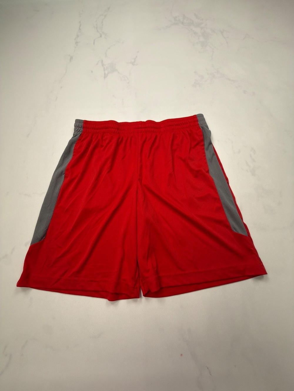 Tek Gear Colorblock Athletic Shorts Red Gray Modern - Boys XL Husky